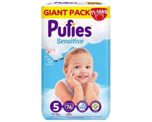 Подгузники Pufies Sensitive Junior 11-16кг (76шт)