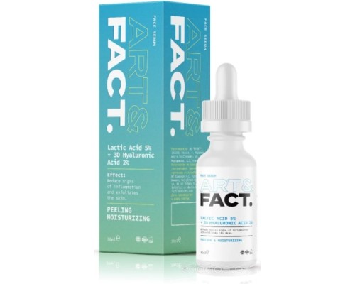 Сыворотка Art&Fact Сыворотка пилинг для лица с молочной кислотой lactic acid 5% + 3d hyaluronic acid 2%