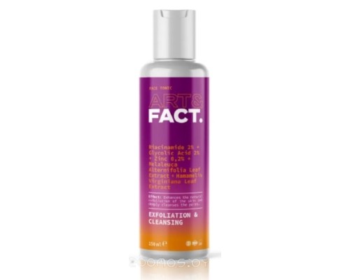 Тоник Art&Fact Тоник для лица Niacinamide 2%+Glycolic Acid 2% для глубокого очищения пор (150 мл)