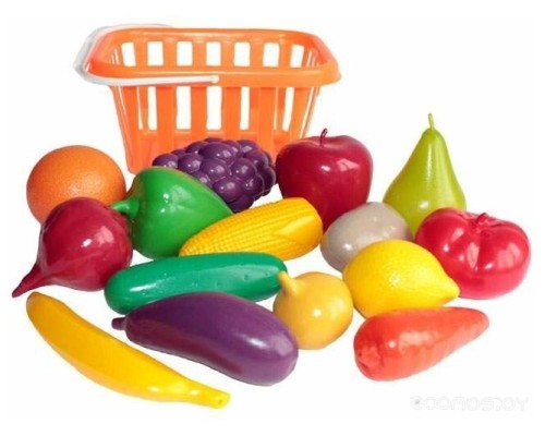 Набор игрушечных продуктов СТРОМ Фрукты и овощи в корзине У758