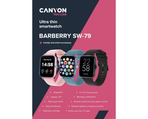 Умные часы Canyon Barberry SW-79 (черный)