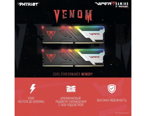 Модуль памяти Patriot Viper Venom RGB 2x8ГБ DDR5 5600МГц PVV516G560C40K