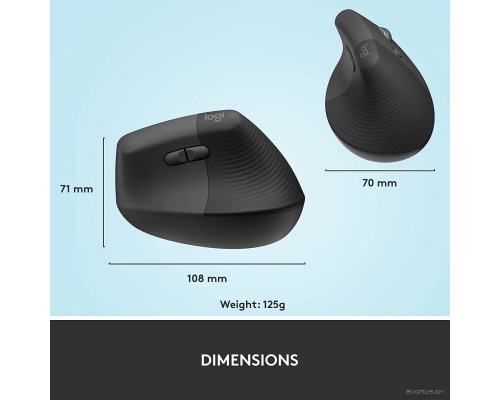 Вертикальная мышь Logitech Lift (графит)