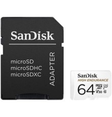 Карта памяти SanDisk High Endurance microSDXC SDSQQNR-064G-GN6IA 64GB (с адаптером)