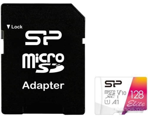 Карта памяти Silicon Power Elite microSDXC SP128GBSTXBV1V20SP 128GB (с адаптером)