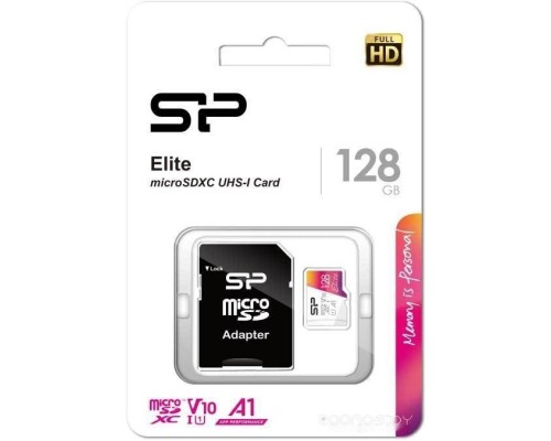 Карта памяти Silicon Power Elite microSDXC SP128GBSTXBV1V20SP 128GB (с адаптером)