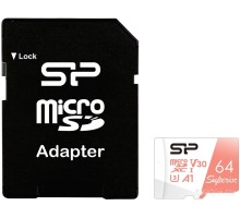 Карта памяти Silicon Power Superior A1 microSDXC SP064GBSTXDV3V20SP 64GB (с адаптером)