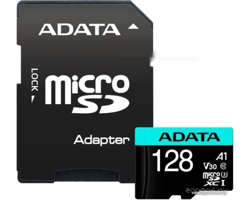 Карта памяти A-Data Premier Pro AUSDX128GUI3V30SA2-RA1 microSDXC 128GB (с адаптером)