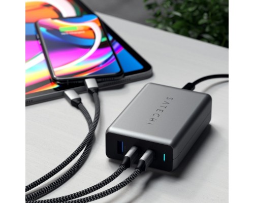 Сетевое зарядное Satechi 100W Type-C PD Compact GAN Charger (европейская вилка)