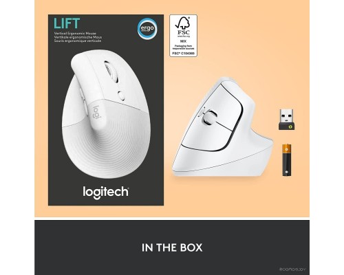 Вертикальная мышь Logitech Lift (белый)