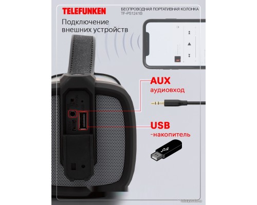 Портативная акустика Telefunken TF-PS1241B Carbon