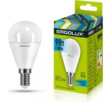 Лампочка Ergolux LED-G45-9W-E14-4K