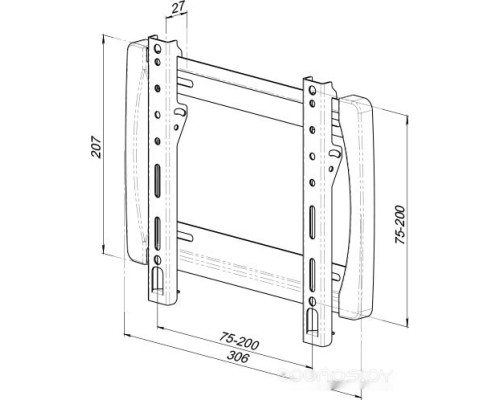 Кронштейн Trone Техно-200F (черный)