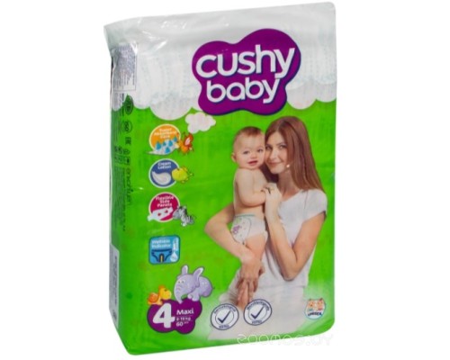 Подгузники Cushy Baby Maxi (60шт)