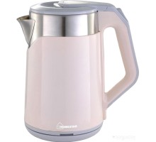 Электрический чайник Homestar HS-1019 (стальной/розовый)