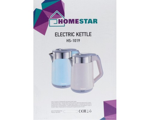 Электрический чайник Homestar HS-1019 (стальной/розовый)