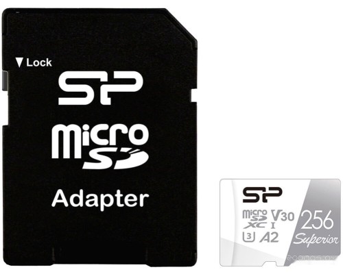 Карта памяти Silicon Power Superior microSDXC SP256GBSTXDA2V20SP 256GB (с адаптером)