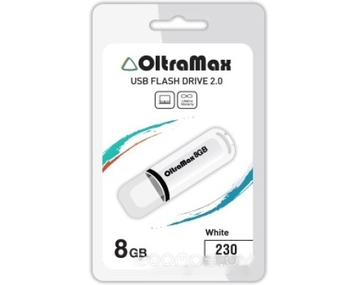 USB Flash OltraMax  230 8GB (белый) [OM-8GB-230-White]