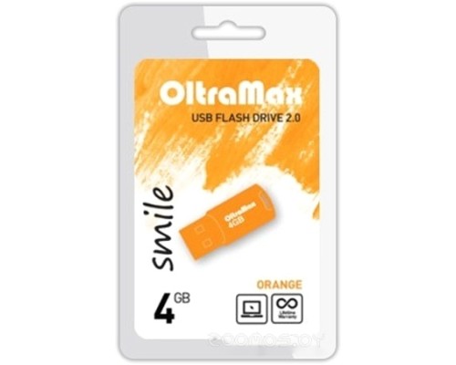 USB Flash OltraMax  Smile 4GB (оранжевый)