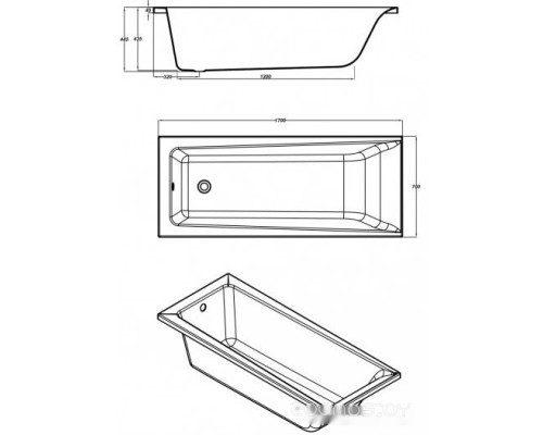Ванна Cersanit Lorena 170x70 (с ножками)