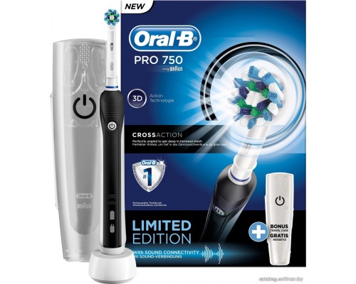 Электрическая зубная щетка Oral-B Pro 750 Cross Action D16.513.UX (черный)