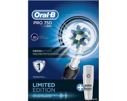 Электрическая зубная щетка Oral-B Pro 750 Cross Action D16.513.UX (черный)