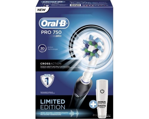 Электрическая зубная щетка Oral-B Pro 750 Cross Action D16.513.UX (черный)