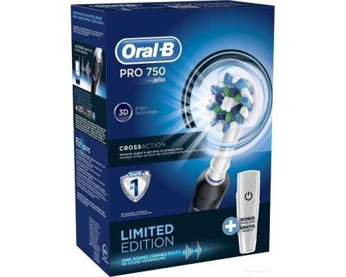 Электрическая зубная щетка Oral-B Pro 750 Cross Action D16.513.UX (черный)