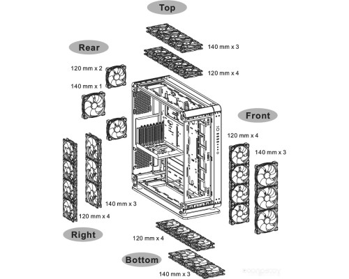 Корпус Thermaltake Core P8 TG CA-1Q2-00M1WN-00