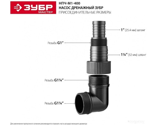 Дренажный насос ЗУБР Мастер НПЧ-М1-400