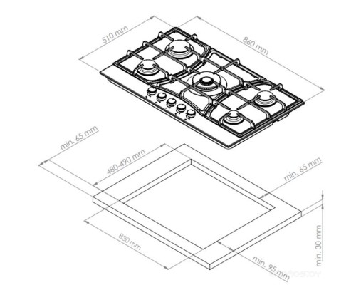 Варочная панель Kuppersberg FS 903 C Bronze