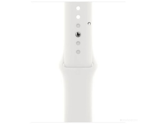 Умные часы Apple Watch Series 8 41 мм (алюминиевый корпус, серебристый/белый, спортивный силиконовый ремешок)