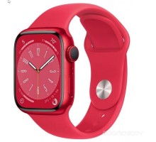 Умные часы Apple Watch Series 8 45 мм (алюминиевый корпус, красный/красный, спортивный силиконовый ремешок)