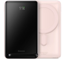 Портативное зарядное устройство Baseus Magnetic Bracket Wireless Power Bank 20W 10000mAh (розовый)