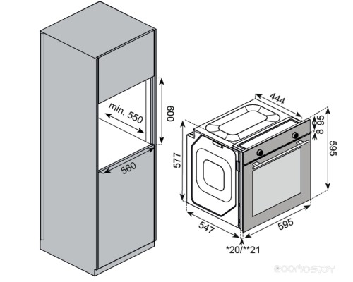 Духовой шкаф Monsher MOE 6026 Argent