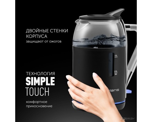 Электрический чайник Polaris PWK 1563CGL Water Way Pro (черный)