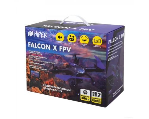 Квадрокоптер HIPER Falcon X FPV (черный/фиолетовый)