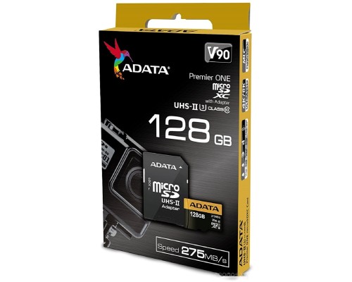 Карта памяти A-Data microSDXC UHS-II 128GB + адаптер [AUSDX128GUII3CL10-CA1]