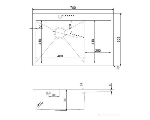 Кухонная мойка ARFEKA AF 780*505 L Satin