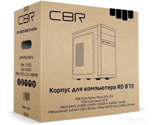 Корпус CBR RD873 400W PCC-MATX-RD873-400W