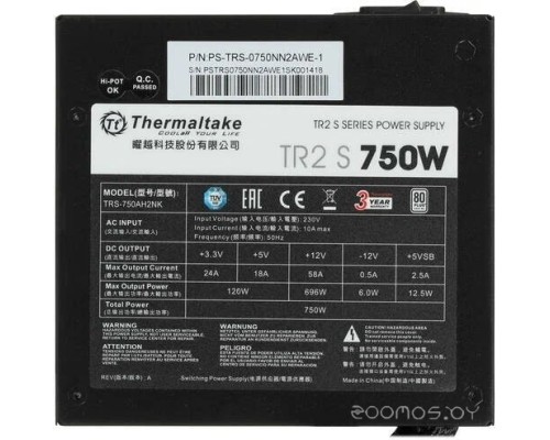 Блок питания Thermaltake TR2 S 750W PS-TRS-0750NN2AWE-1