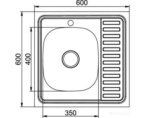 Кухонная мойка Mixline L 528018 (с сифоном)