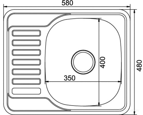 Кухонная мойка Mixline R 535618 (с сифоном)