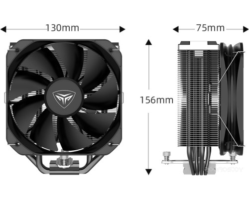 Кулер для процессора PCcooler K4 (черный)