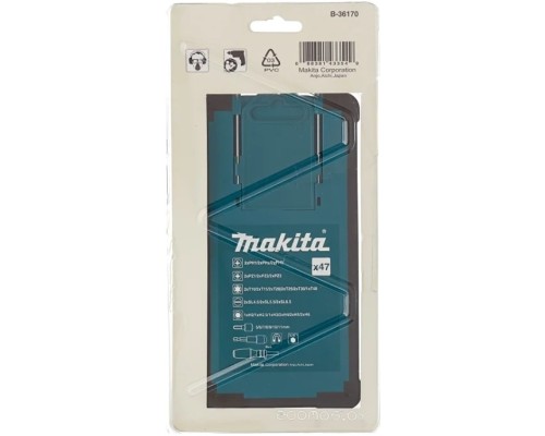 Набор отвертка с битами Makita B-36170 (47 предметов)