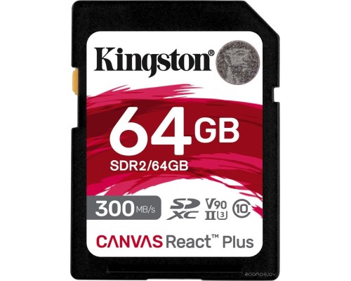 Карта памяти Kingston Canvas React Plus SDXC 64GB