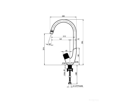 Смеситель Rubineta Swan-33 (ST) SW0058