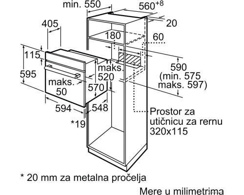 Духовой шкаф Bosch Serie 2 HBF153EB0