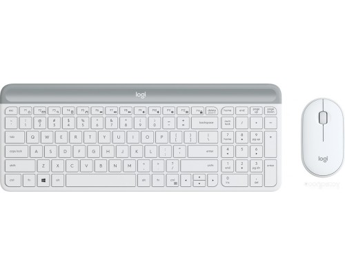 Клавиатура + мышь Logitech MK470 Slim Wireless Combo (белый, нет кириллицы)