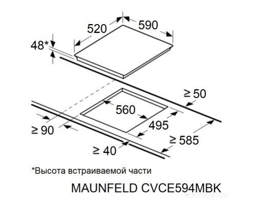 Варочная панель Maunfeld CVCE594MBK2